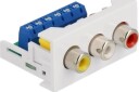 Delock Easy 45 3x RCA trykklåsmodul hvit