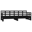 vidaXL Uttrekkbar dagseng svart heltre furu 2x(90x190) cm