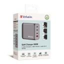 Verbatim 200W GaN Mobillader med 4 USB-A/C Porter Quick Charge 3.0