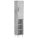  Highboard betonggrå 34,5x34x180 cm konstruert tre