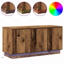  TV skap med LED Gamle tre 100 x 38 x 49 cm Konstruert tre