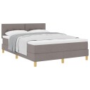  Box Spring Seng med Madrass Taupe 140x190 cm Stoff