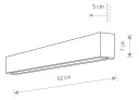 Euluna Vegglampe Straight S, 62 cm, hvit