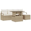  Hagesofa Set med pute 6 pcs beige og krem