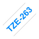 BROTHER TZE-263 ETIKETTLAGINGSBÅND BLÅTT PÅ HVITT