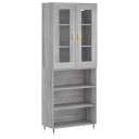 vidaXL Highboard grå sonoma 69,5x34x180 cm konstruert tre 8720845481339