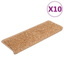 vidaXL Trappematter 10 stk 65x21x4 cm beige