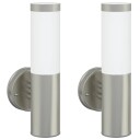  Utevegglampe 2 pcs sølv 15 x 7,5 x 33 cm