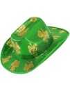 Grønn St. Patrick's Cowboyhatt med Trekløver Motiver i Gull Internasjonalt 91180
