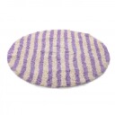 Rundt teppe   Thira Stripe Cotton Shaggy krem/lys lilla Størrelse: Ø 160 cm
