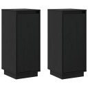 vidaXL Skjenker svart 2 stk 31,5x34x75 cm heltre furu