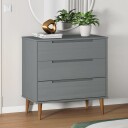  Kommode MOLDE grå 80x40x80 cm heltre furu 8720845541934