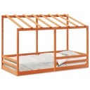   Barneseng med tak voksbrun 90x200 cm heltre furu 847002 847002