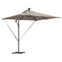  Kantilever bananparasol med lås Gråbrun 249 x 249 x 250 cm