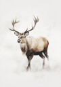 Reindeer In Snow Plakat Plakat / 100x150cm