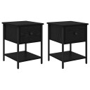  Nattbord 2 pcs Svart eik 34 x 35,5 x 45 cm Konstruert tre