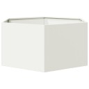 Plantekasse hvit sekskantet 104x90x45 cm stål