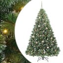  Kunstig juletre med 300 LED med stativ grønn 210 cm PE og PVC