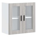  Veggmontert kjøkkenskap med glassdør Porto grå sonoma 8721158424990