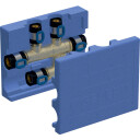 FLOWFIT tverrstykke 20x20x20mm med iso boks blyfri silikon bronse blå