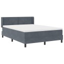  Box Spring Seng med Madrass Mørk Grå 140x190 cm Fløyel