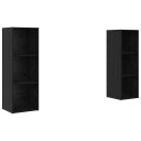  TV benksett 2 pcs Svart eik 107 x 35 x 37 cm Konstruert tre