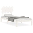 vidaXL Sengeramme med hodegavl hvit 3FT single heltre 8720845988623