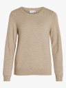 Vila Ril O-Neck Long Sleeve Knit Top Beige XS