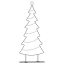  Metall juletre med stativ Svart 180 cm Stål