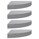 vidaXL Hj?rnehyller vegghengt 4 stk betonggr? 35x35x3,8 cm MDF