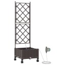 vidaXL Hageplantekasse med vanning og hjul Brun 40 x 40 x 132 cm PP