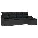 vidaXL Hagesofa Set 5 stk. 4 Antall seter Svart polyrotting