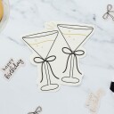 Servietter Cocktailglass Kremhvit Sløyfe   16 pakning