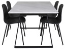 Venture Design Estelle & Arctic spisegruppe Hvit/svart 4 st stoler & bord 140 x 90 cm
