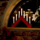 Adventstake Gnosjö Konstsmide 7L med Mansjetter H30 Rød, LED