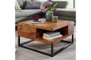 Sofabord Wohnling Massivt tre 60 cm kvadratisk med brett i landlig stil -