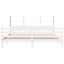  Seng med bokhylle uten madrass hvit 180x200 cm heltre furu 8721158606938