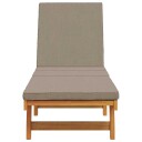 Solseng med Hjul og Pute i Taupe Solid Tre