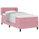  Box Spring Seng med Madrass Rosa 90x200 cm Fløyel