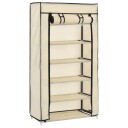 vidaXL Skoskap med trekk hvit 58x28x106 cm stoff
