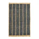 Ferm Living Athens håndvevd jute teppe 170x240 cm   Natural/Ink Blue