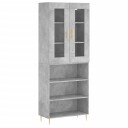 vidaXL Highboard betong grå 69,5x34x180 cm konstruert tre 8720845481391