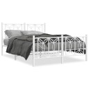  Sengeramme i metall med hode- og fotgavl hvit 140x200 cm 8721102644597