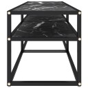  TV-benk svart marmor 140x40x40,5 cm herdet glass