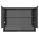 vidaXL Speilskap til bad 80x15x60 cm MDF skinnende grå