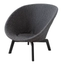 Cane line Peacock Loungestol Svart alu