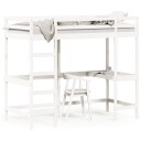 vidaXL Køyeseng med skrivebord hvit 90x190 cm heltre furu 8721012429840