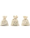 24 stk Beige Advent Poser / Julekalender med Tall i Treverk og Hyssing