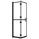 Leddet dusjdør ESG 80x140 cm svart