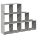 Bokhylle 3 etasjer betonggrå 137,5x29x103,5 cm konstruert tre